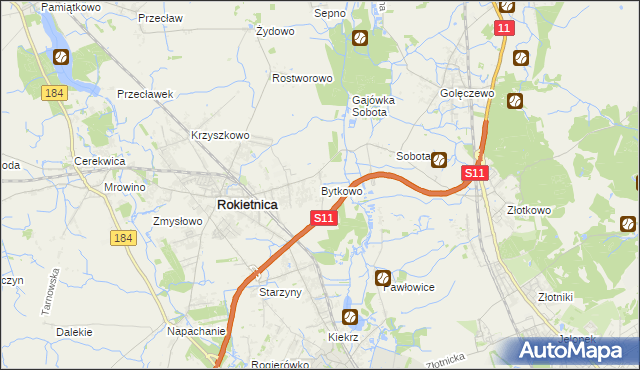 mapa Bytkowo, Bytkowo na mapie Targeo