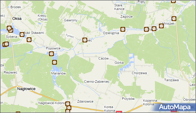 mapa Caców, Caców na mapie Targeo