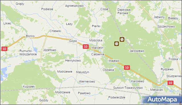 mapa Całownia, Całownia na mapie Targeo