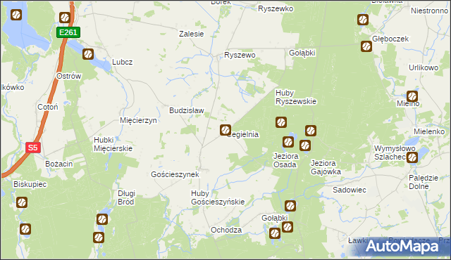 mapa Cegielnia gmina Rogowo, Cegielnia gmina Rogowo na mapie Targeo