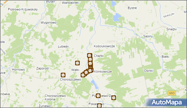 mapa Chańki, Chańki na mapie Targeo