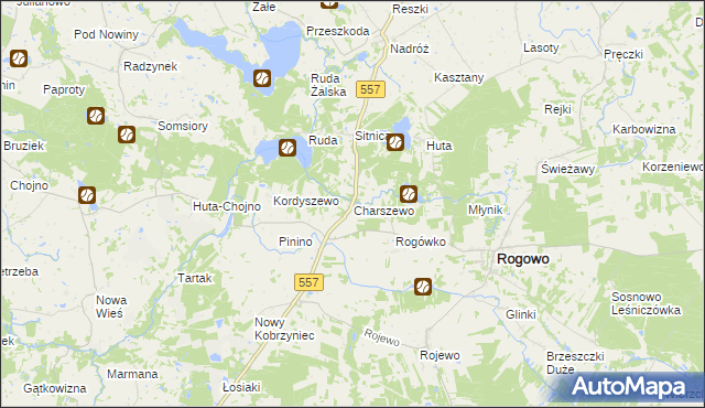 mapa Charszewo, Charszewo na mapie Targeo