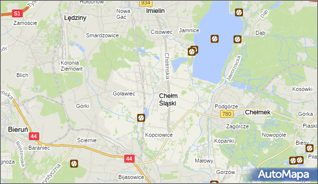 mapa Chełm Śląski, Chełm Śląski na mapie Targeo