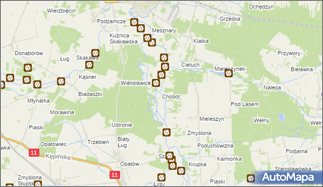 mapa Chobot gmina Bolesławiec, Chobot gmina Bolesławiec na mapie Targeo