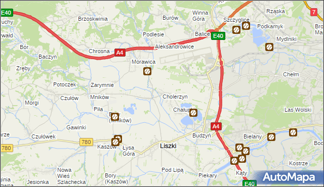 mapa Cholerzyn, Cholerzyn na mapie Targeo