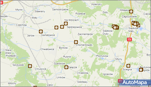 mapa Chomentówek, Chomentówek na mapie Targeo