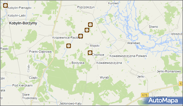 mapa Chomice gmina Sokoły, Chomice gmina Sokoły na mapie Targeo