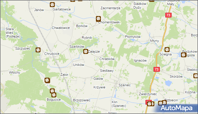 mapa Chrabków, Chrabków na mapie Targeo