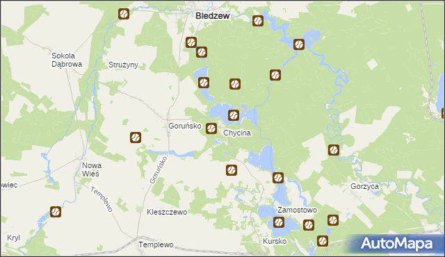 mapa Chycina, Chycina na mapie Targeo