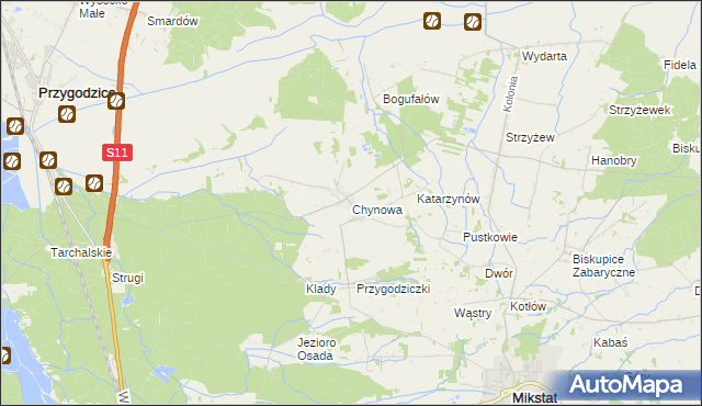 mapa Chynowa, Chynowa na mapie Targeo