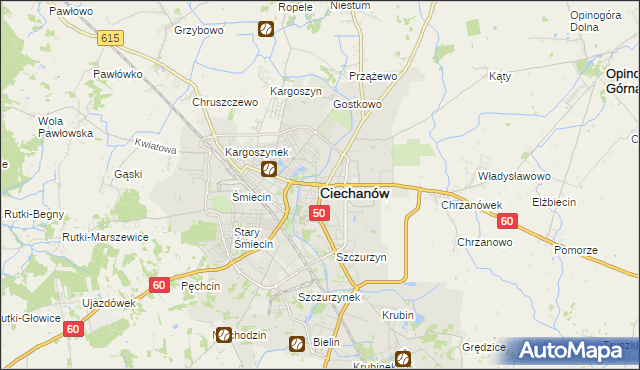 mapa Ciechanów, Ciechanów na mapie Targeo