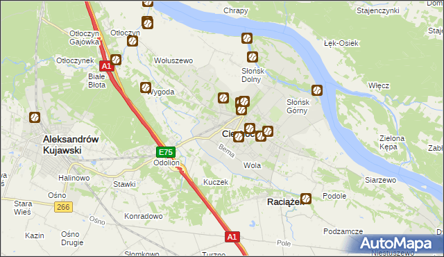 mapa Ciechocinek, Ciechocinek na mapie Targeo