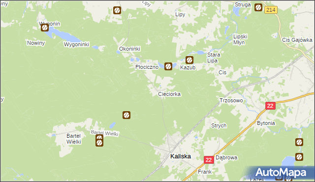 mapa Cieciorka, Cieciorka na mapie Targeo