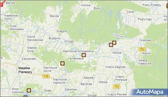 mapa Ciekoty, Ciekoty na mapie Targeo