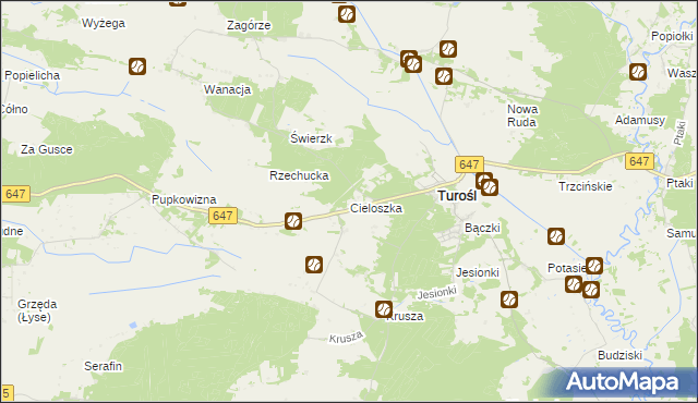 mapa Cieloszka, Cieloszka na mapie Targeo