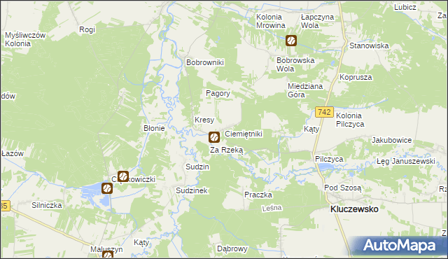 mapa Ciemiętniki, Ciemiętniki na mapie Targeo