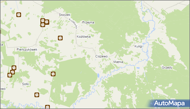 mapa Ciszewo, Ciszewo na mapie Targeo