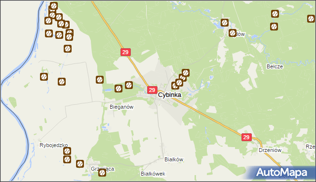 mapa Cybinka, Cybinka na mapie Targeo