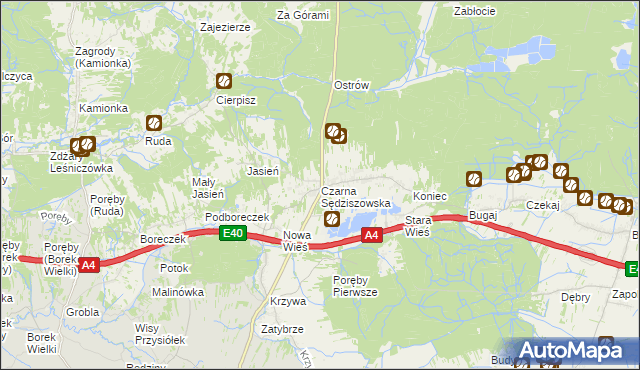 mapa Czarna Sędziszowska, Czarna Sędziszowska na mapie Targeo