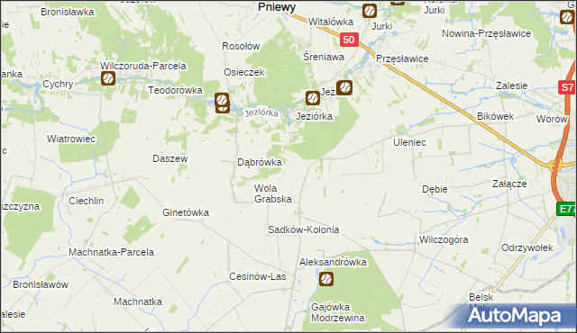 mapa Czekaj gmina Pniewy, Czekaj gmina Pniewy na mapie Targeo