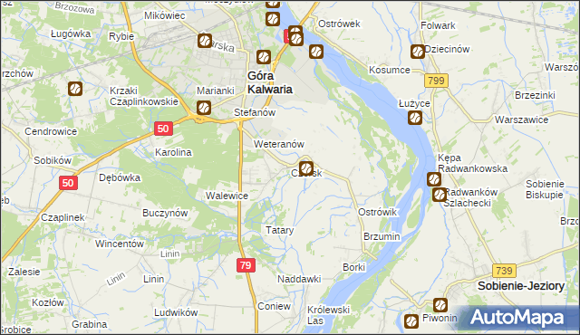 mapa Czersk gmina Góra Kalwaria, Czersk gmina Góra Kalwaria na mapie Targeo