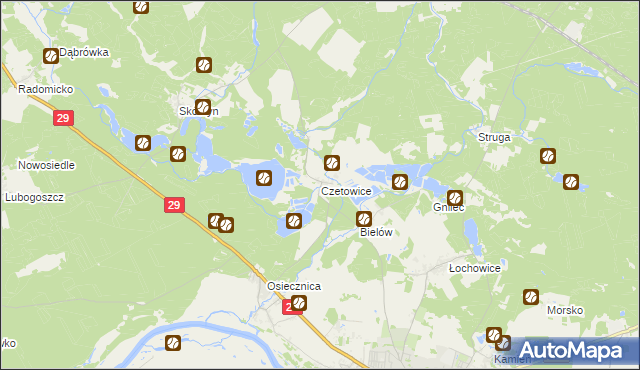 mapa Czetowice, Czetowice na mapie Targeo