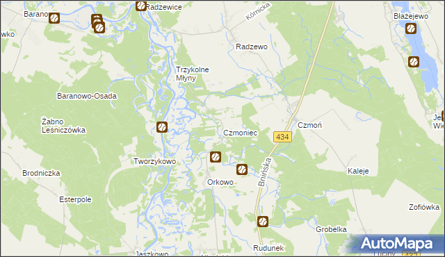 mapa Czmoniec, Czmoniec na mapie Targeo