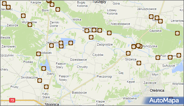 mapa Czyżów gmina Stopnica, Czyżów gmina Stopnica na mapie Targeo