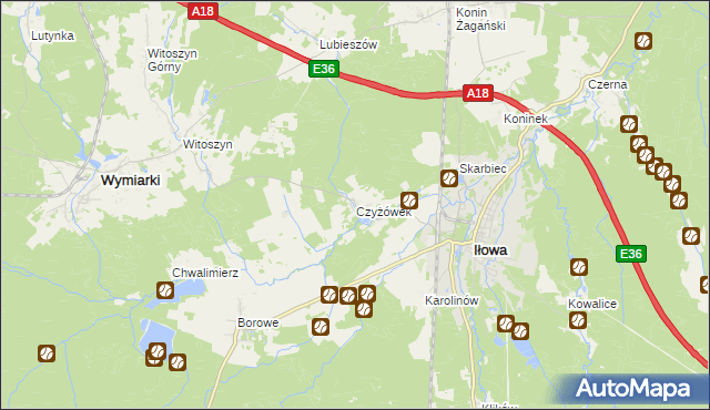 mapa Czyżówek, Czyżówek na mapie Targeo