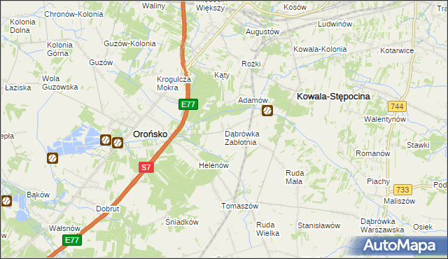 mapa Dąbrówka Zabłotnia, Dąbrówka Zabłotnia na mapie Targeo