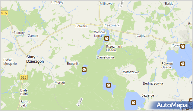 mapa Danielówka, Danielówka na mapie Targeo