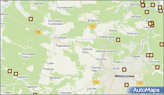 mapa Danków Duży, Danków Duży na mapie Targeo