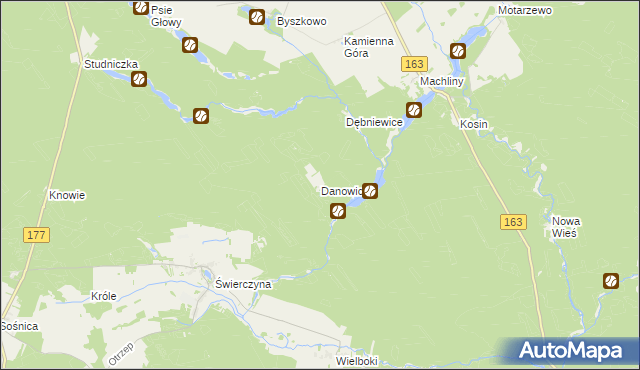 mapa Danowice, Danowice na mapie Targeo