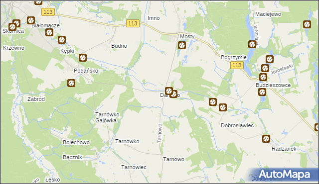 mapa Danowo gmina Goleniów, Danowo gmina Goleniów na mapie Targeo