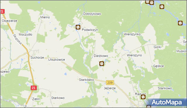 mapa Darżkowo, Darżkowo na mapie Targeo