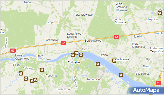 mapa Dębe gmina Serock, Dębe gmina Serock na mapie Targeo