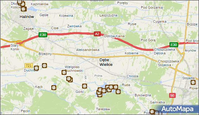 mapa Dębe Wielkie, Dębe Wielkie na mapie Targeo