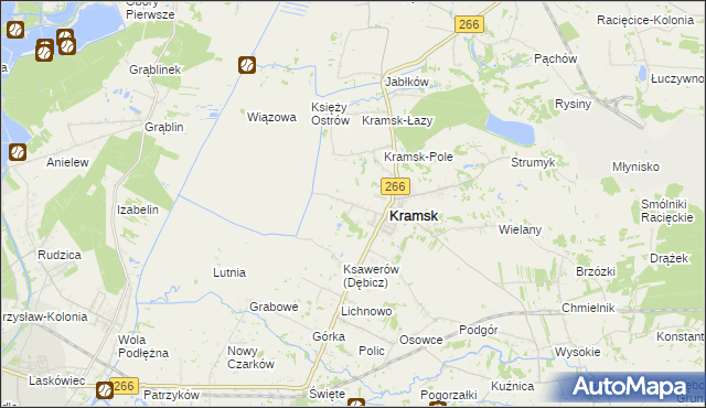 mapa Dębicz gmina Kramsk, Dębicz gmina Kramsk na mapie Targeo