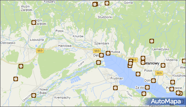 mapa Dębno gmina Nowy Targ, Dębno gmina Nowy Targ na mapie Targeo