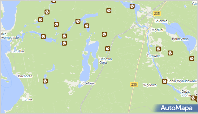 mapa Dębowa Góra gmina Brusy, Dębowa Góra gmina Brusy na mapie Targeo