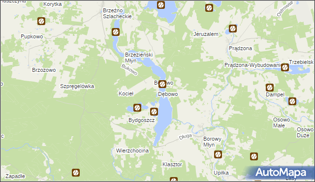 mapa Dębowo gmina Lipnica, Dębowo gmina Lipnica na mapie Targeo