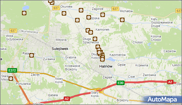 mapa Długa Kościelna, Długa Kościelna na mapie Targeo