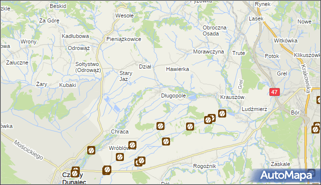 mapa Długopole, Długopole na mapie Targeo