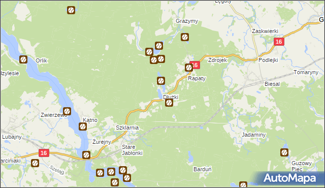 mapa Dłużki, Dłużki na mapie Targeo