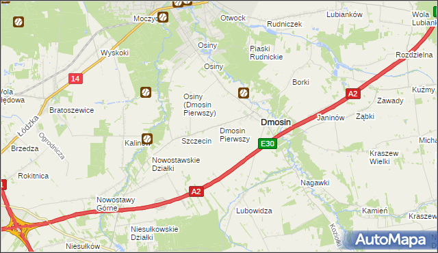 mapa Dmosin Pierwszy, Dmosin Pierwszy na mapie Targeo