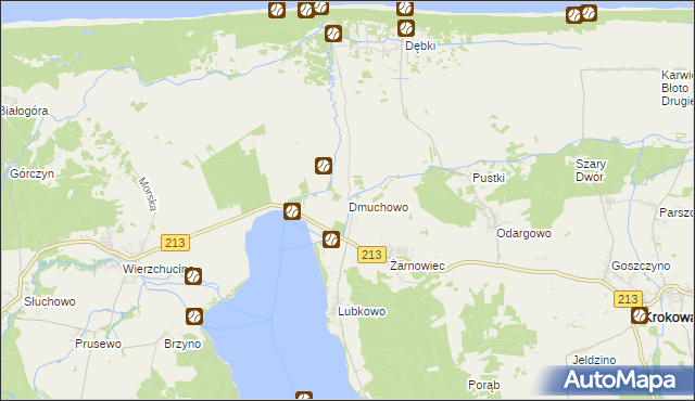 mapa Dmuchowo gmina Krokowa, Dmuchowo gmina Krokowa na mapie Targeo