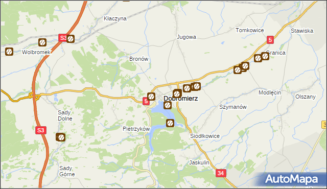 mapa Dobromierz powiat świdnicki, Dobromierz powiat świdnicki na mapie Targeo