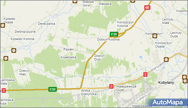 mapa Dobryń Duży, Dobryń Duży na mapie Targeo