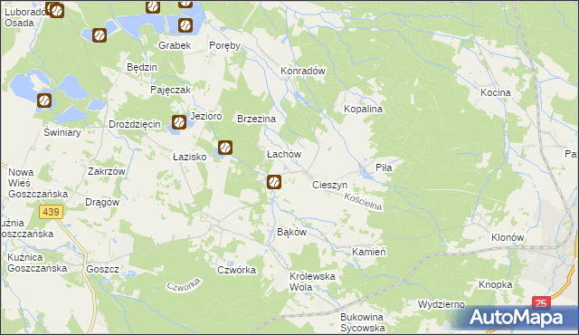 mapa Dobrzec gmina Sośnie, Dobrzec gmina Sośnie na mapie Targeo