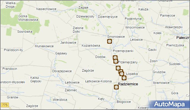 mapa Dodów, Dodów na mapie Targeo